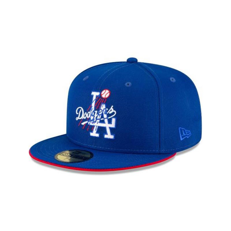 MLB Los Angeles Dodgers Double Logo 59Fifty Fitted (KRQ9558) - Blue New Era Caps